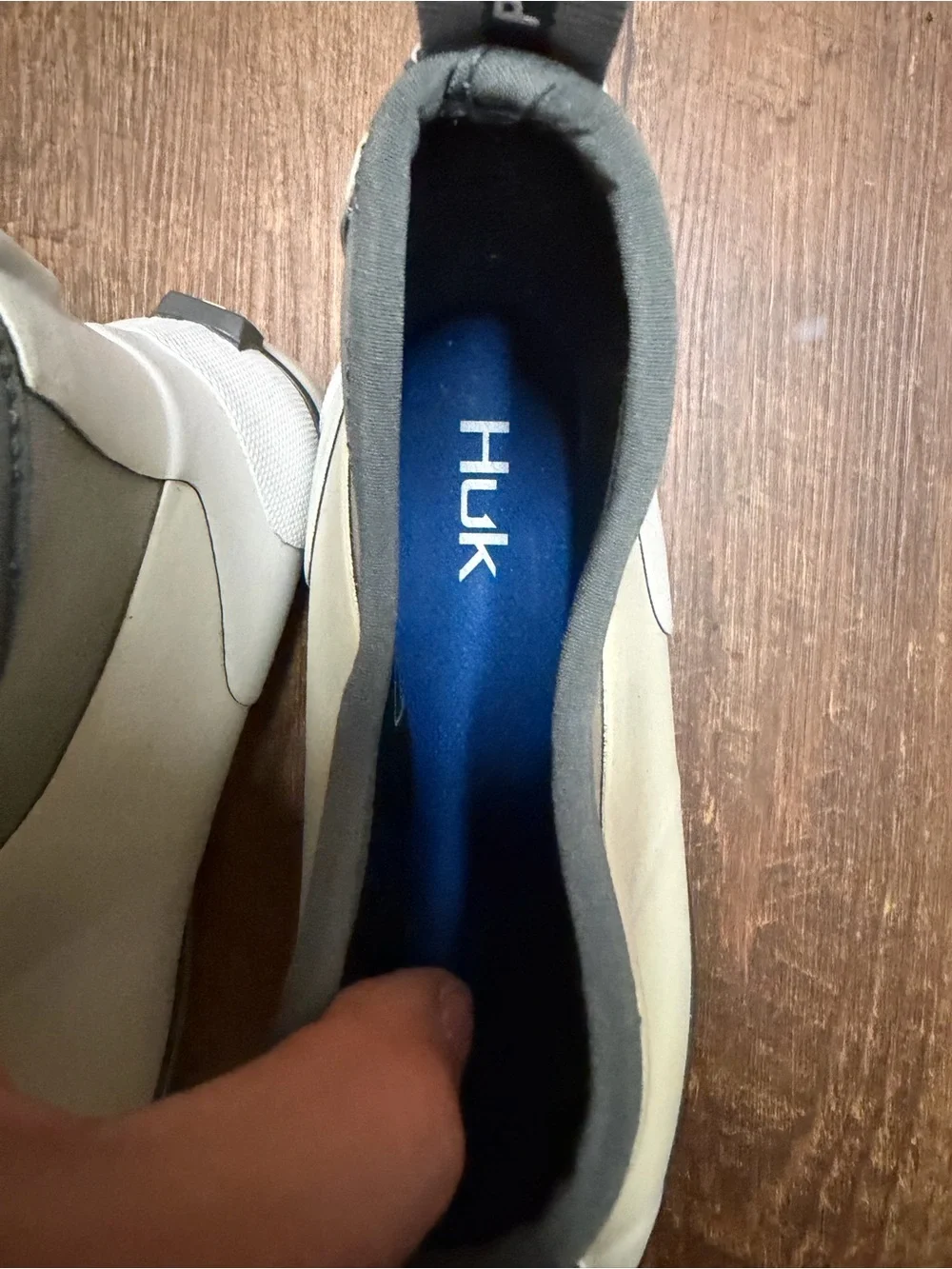Huk Men's Cream and Gray Slip-On Water-Ready Boots